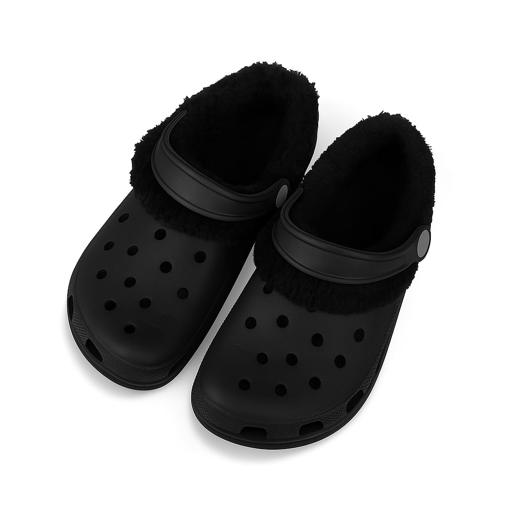 Black Fleece Crocs
