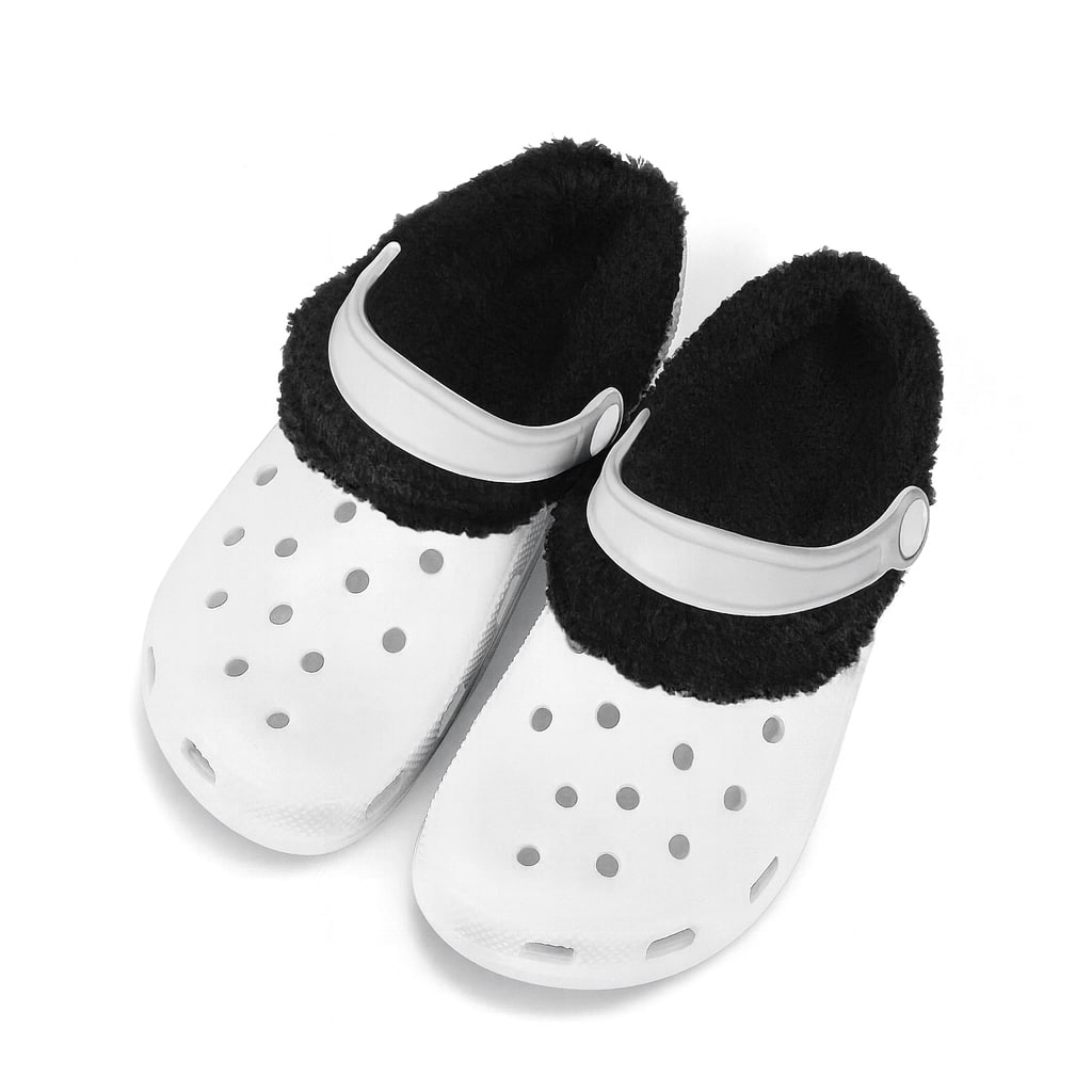 Black Strap Fleece Crocs